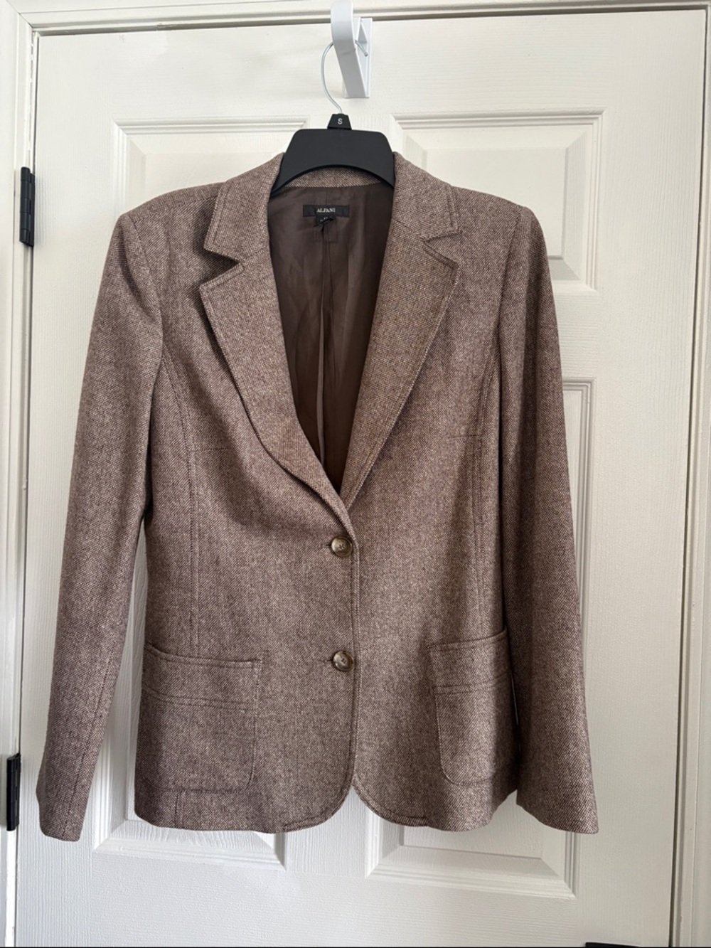 Alfani Brown Tweed Tailored Blazer